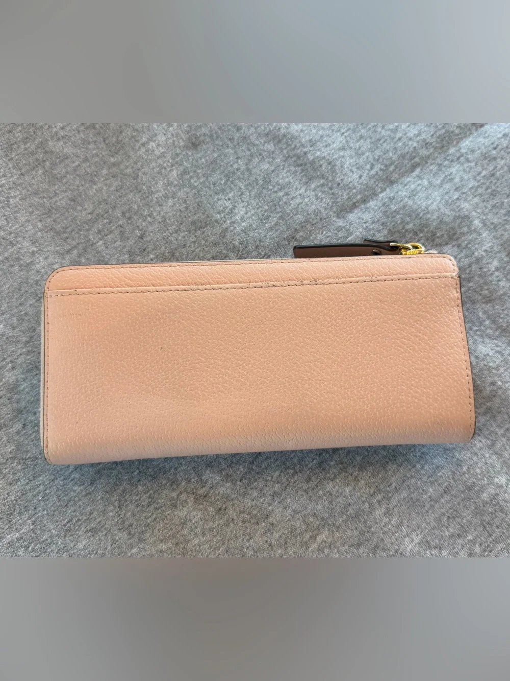 kate spade pink bow zip-around leather wallet